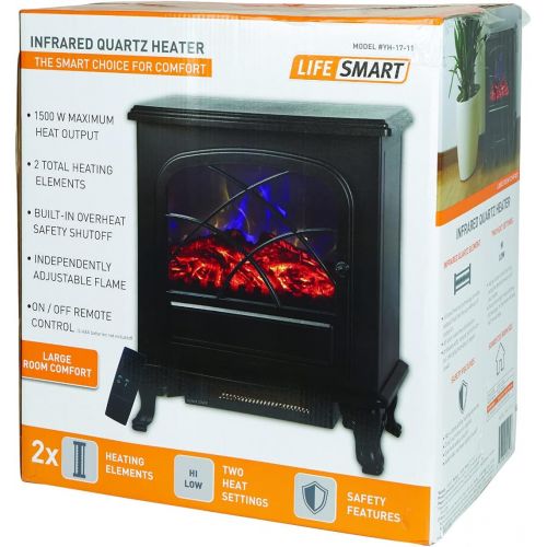  LifeSmart Infrared Electric Fireplace Stove Heater with Remote - L21.26 x W11.15 x H26.77 inches