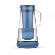LifeStraw Home- Water Filter Pitcher, 7-Cup, Glass with Silicone Base, Stormy Blue, for Everyday Protection Against Bacteria, parasites, microplastics, Lead, Mercury, PFAS and a Variety of Chemicals