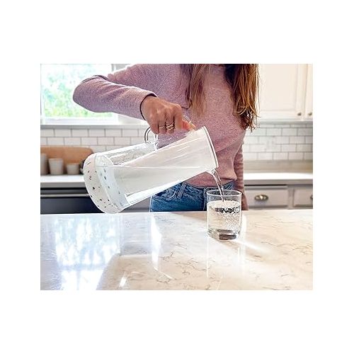  LifeStraw Home Pitcher Glass and Silicone Base 7 Cup Terrazzo