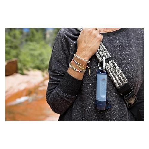  LifeStraw Peak Series - Solo Personal Water Filter for Hiking, Camping, Travel, Survival and Emergency preparedness. Removes Bacteria, parasites and microplastics, Pink Lemonade