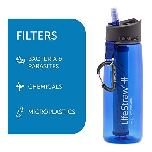  [아마존베스트]LifeStraw Go Water Filter Bottles with 2-Stage Integrated Filter Straw for Hiking, Backpacking, and Travel