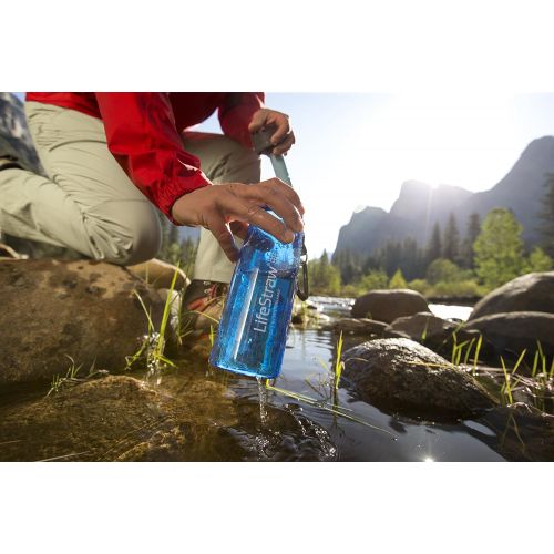  [아마존베스트]LifeStraw Go Water Filter Bottles with 2-Stage Integrated Filter Straw for Hiking, Backpacking, and Travel