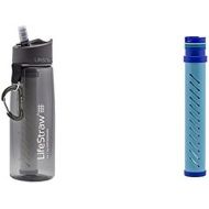[아마존베스트]LifeStraw Go Water Bottle 2-Stage with Integrated 1 000 Liter LifeStraw Filter and Activated Carbon Grey w/ LifeStraw Go Water Bottle 2-Stage Replacement Filter, Blue