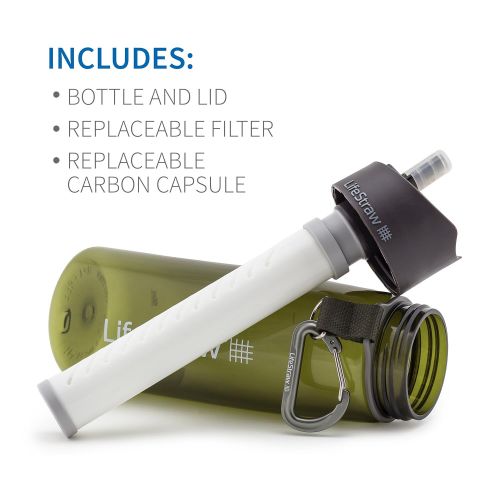  LifeStraw Go Water Filter Bottles with 2-Stage Integrated Filter Straw for Hiking, Backpacking, and Travel