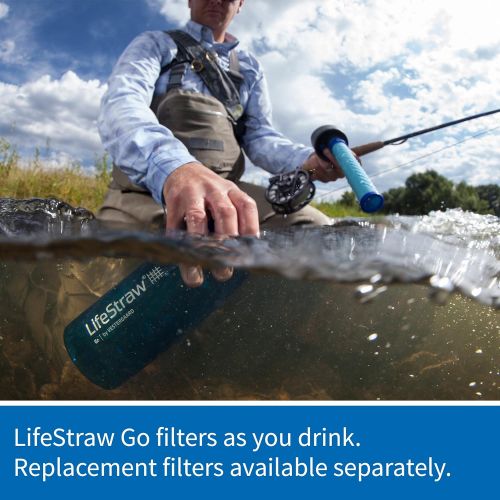  LifeStraw Go Water Filter Bottles with 2-Stage Integrated Filter Straw for Hiking, Backpacking, and Travel