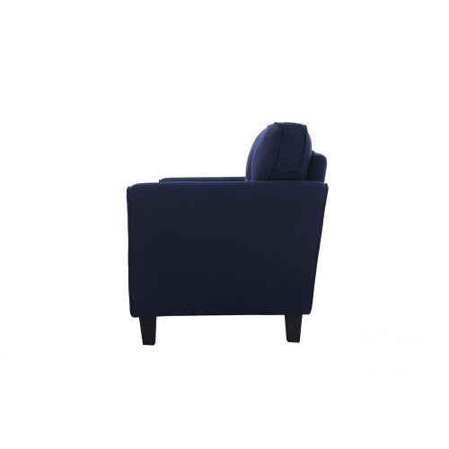  LifeStyle Solutions Lifestyle Solutions Haashim Chair with Upholstered Fabric Rolled Arms Navy