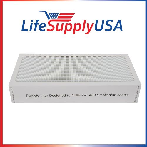 LifeSupplyUSA 2PK Air Purifier Replacement Filter fits All Blueair 400 Series SmokeStop 400 Models 401, 410B, 403, 450E, 400PF, 401PF