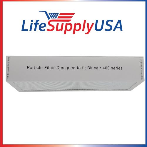  LifeSupplyUSA 2 Air Purifier Filters fits ALL Blueair 400 Models 400PF, 401, 401PF, 410B, 402, 403, 410, 450E, 455, 455EB; By