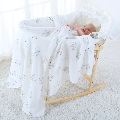  LifeTree Baby Swaddle Blankets, Dandelion Print Swaddle Wrap, Breathable Soft 70% Bamboo 30%...