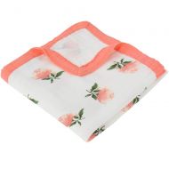 LifeTree Muslin Toddlers Blanket for Baby Girls -Floral Print Bamboo Cotton Stroller Blanket - Large...