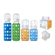 Lifefactory Glass Baby Bottles 4 Pack Starter Kit (Girls)