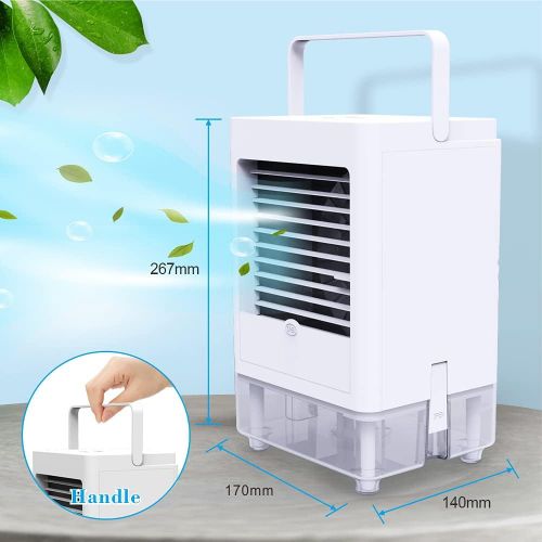  Lifeh Personal Air Cooler, Portable Air Conditioner Fan with 1/2/4/8H Timer, Operated 3 Wind Speeds & 3 Refrigeration, Ice Cooler Fan for Home Bedroom Office Outdoor