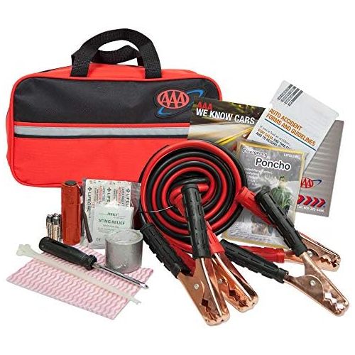  Lifeline 4330AAA Black AAA Premium Road Kit, 42 Piece, Emergency Car Jumper Cables, Flashlight, First Aid Supplies and More