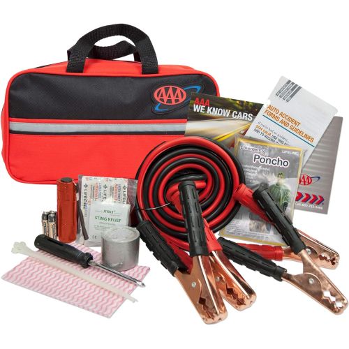  Lifeline 4330AAA Black AAA Premium Road Kit, 42 Piece, Emergency Car Jumper Cables, Flashlight, First Aid Supplies and More