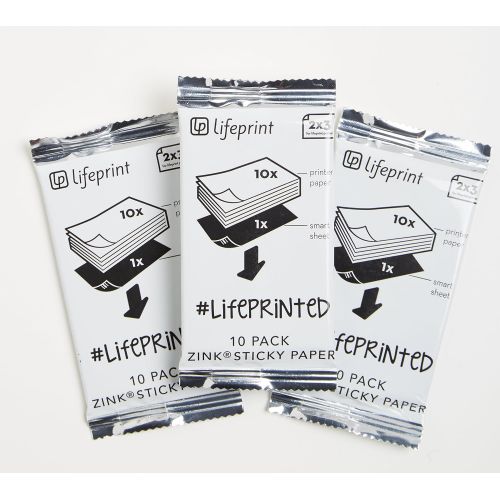  [아마존베스트]Lifeprint 30 pack of film for Lifeprint Augmented Reality Photo AND Video Printer. 2x3 Zero Ink sticky backed film