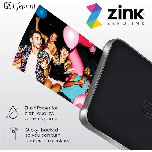  [아마존베스트]Lifeprint 3x4.5 Portable Photo AND Video Printer for iPhone and Android. Make Your Photos Come To Life w/ Augmented Reality - Black