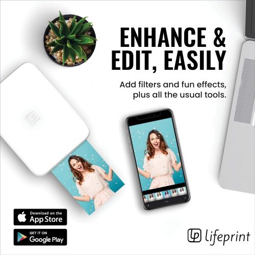  [아마존베스트]Lifeprint 3x4.5 Portable Photo AND Video Printer for iPhone and Android. Make Your Photos Come To Life w/ Augmented Reality - White