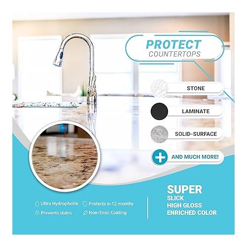  Lifeproof Ceramic Coating Spray Kit - Shine, Seal & Protect Kitchen & Bath Surfaces, Repels Stains & Grime