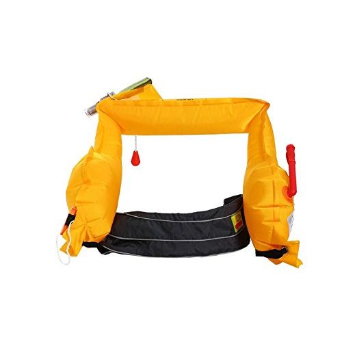  Lifesaving Pro Premium Quality Automatic / Manual Inflatable Belt Pack PFD Waist Inflate Life Jacket Lifejacket Vest SUP Survival Aid Lifesaving PFD with Zippered Storage Pocket for Adult NEW