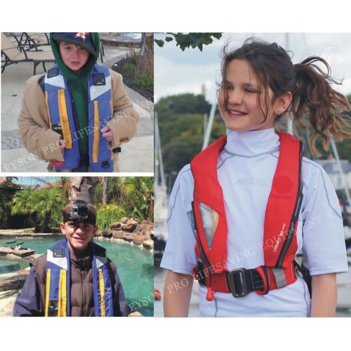  Lifesaving Pro Premium Quality Automatic/Manual Inflatable Life Jacket Lifejacket PFD Life Vest Inflate Survival Aid Lifesaving PFD for Children Youth Kids