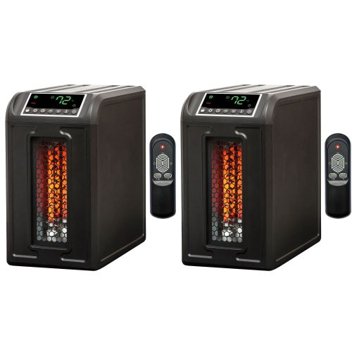  Lifesmart 3 Element 1500W Quartz Infrared Electric Portable Space Heaters (Pair)