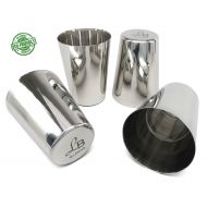 Lifestyle Block Stainless Steel Set of 4 Cups - 300 Milliliters Each (Approximately 10 Ounces)