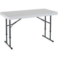 80160 Commercial Height Adjustable Folding Utility Table, 4 Feet, White Granite