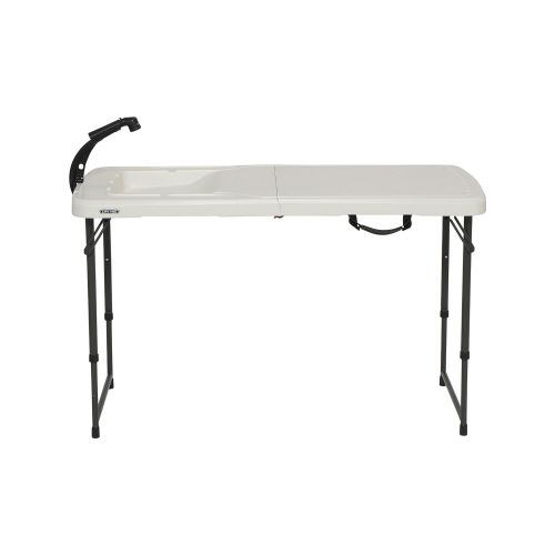 라이프타임 Lifetime 280560 4 Foot Folding Fish Fillet Cleaning Table with Sink for Camping, Picnic, Garden, Outdoors