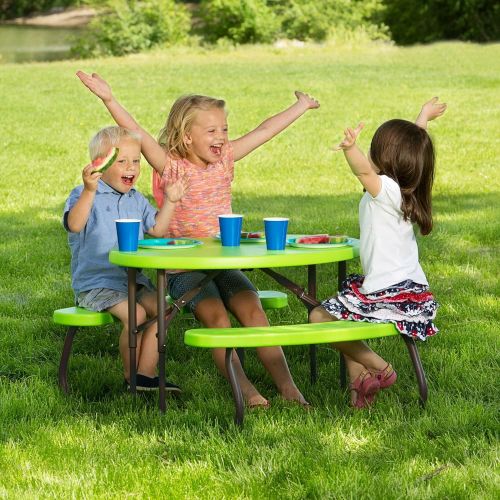 라이프타임 Lifetime 60132 Childrens Oval Picnic Table, Lime Green