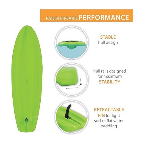 라이프타임 Lifetime 90891 Horizon 100 Stand-Up Paddleboard, 2 Pack, Paddles Included, Lime Green, 10'