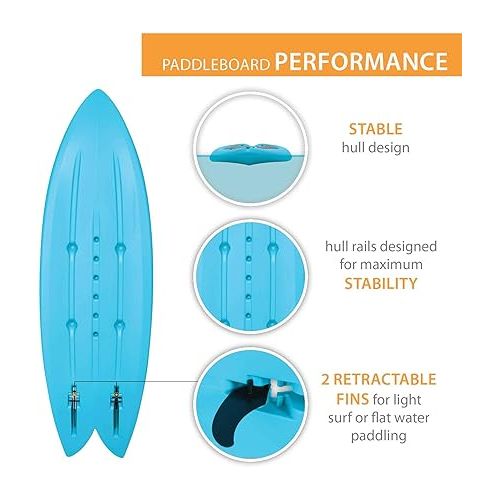 라이프타임 Lifetime Freestyle Hard Shell Paddleboard with Paddle, 9'8