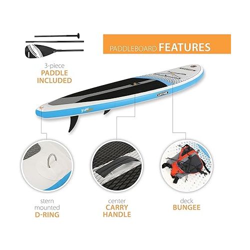 라이프타임 Lifetime Tidal 110 Inflatable Stand Up Paddle Board (Paddle Included), 11', White