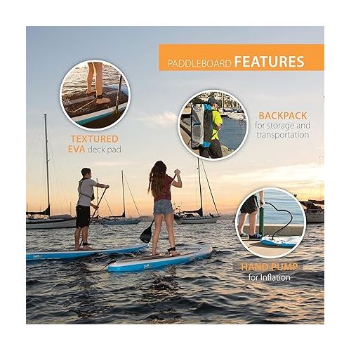 라이프타임 Lifetime Tidal 110 Inflatable Stand Up Paddle Board (Paddle Included), 11', White