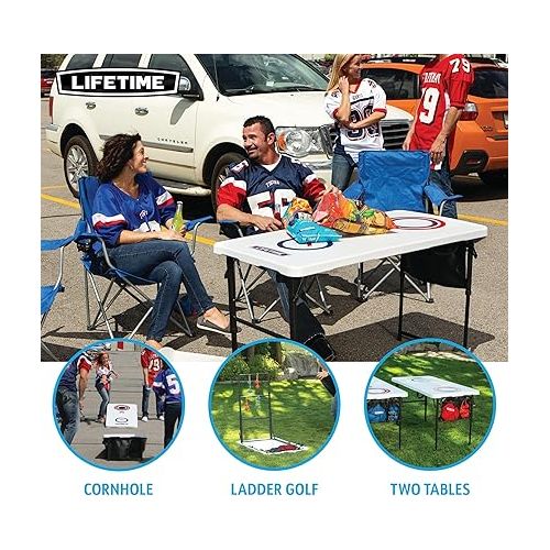 라이프타임 Lifetime Heavy Duty Cornhole, Ladder Golf Game and Table Combo Set