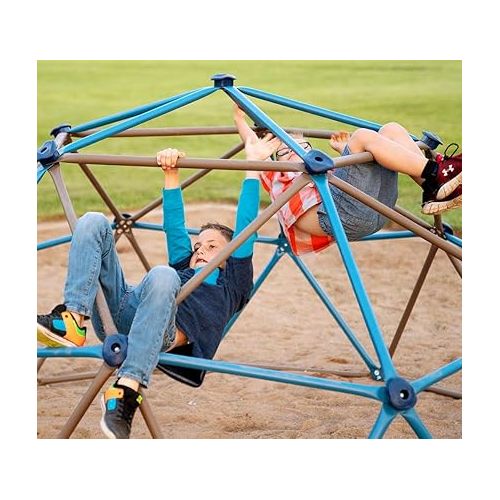 라이프타임 Lifetime 90939 Geometric Dome Climber Jungle Gym, 4.5' High x 9' Wide, Blue & Brown