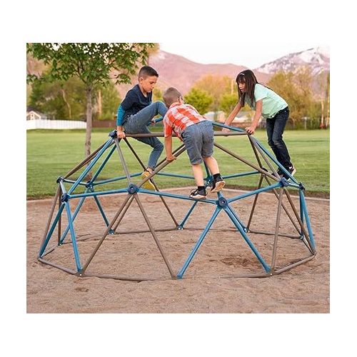 라이프타임 Lifetime 90939 Geometric Dome Climber Jungle Gym, 4.5' High x 9' Wide, Blue & Brown