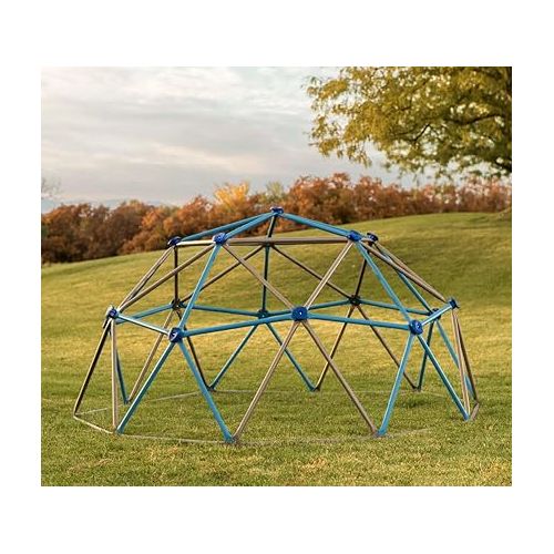 라이프타임 Lifetime 90939 Geometric Dome Climber Jungle Gym, 4.5' High x 9' Wide, Blue & Brown