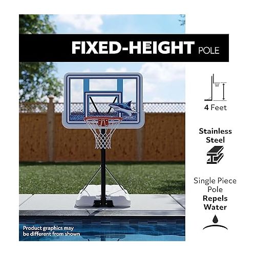 라이프타임 Lifetime Poolside Portable Basketball Hoop, 44-Inch Fusion Backboard