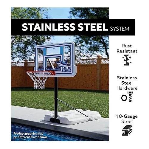 라이프타임 Lifetime Poolside Portable Basketball Hoop, 44-Inch Fusion Backboard