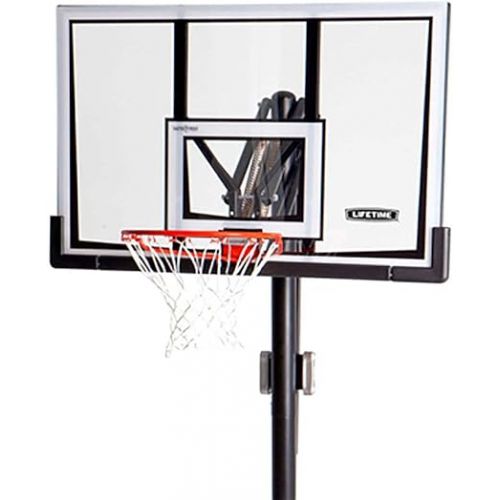 라이프타임 Lifetime 90061 Portable Basketball System, 52 Inch Shatterproof Backboard,Black