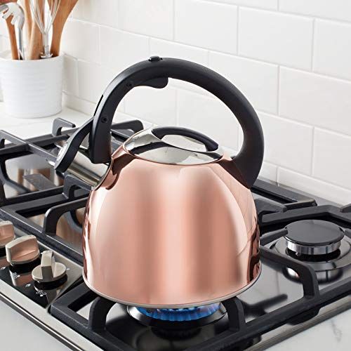 라이프타임 Lifetime Brands Copco 5226114 Copper Plated Stainless Steel Tea Kettle, 2.5-Quart