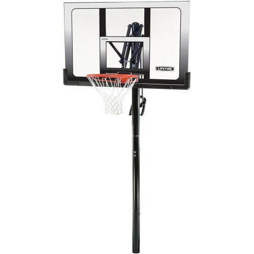 라이프타임 Lifetime 71281 In Ground Power Lift Basketball System, 52 Inch Shatterproof Backboard