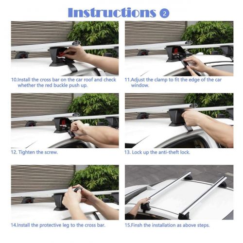 라이프타임 Lifetime AUXMART 35 to 48 Roof Rack Cross BarsBar Set with Lock Adjustable for Bare Roof Most Vehicle Without Roof Side Rail Keyed Locking Mechanism, Aero Dynamics