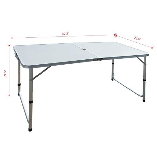 라이프타임 Lifetime Restonc Aluminum Roll Up Folding Portable Camping Table Picnic Dining Set Patio Outdoor