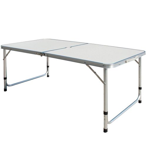 라이프타임 Lifetime Restonc Aluminum Roll Up Folding Portable Camping Table Picnic Dining Set Patio Outdoor