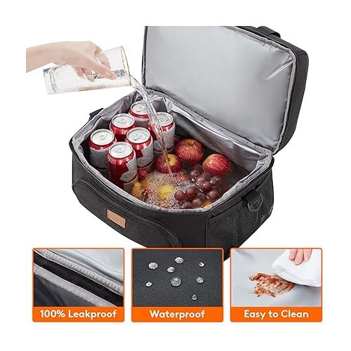  Lifewit Large Cooler Bag Insulated Lunch Bag Lightweight Portable Cool Bag Double Layer for Picnic, Beach, Work, Trip