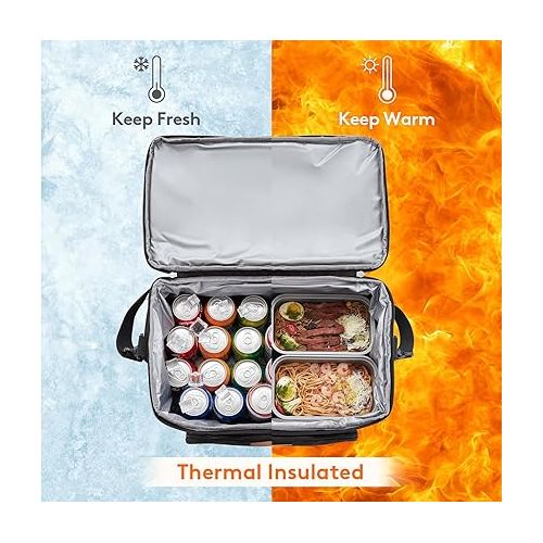  Lifewit Large Cooler Bag Insulated Lunch Bag Lightweight Portable Cool Bag Double Layer for Picnic, Beach, Work, Trip