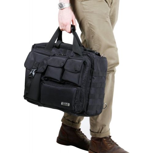  [아마존 핫딜] [아마존핫딜]Lifewit 17 inch Mens Military Laptop Messenger Bag Multifunction Tactical Briefcase Computer Shoulder Handbags, Black