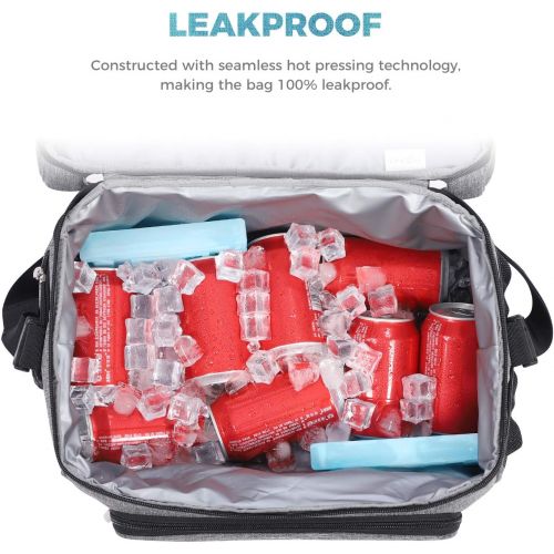  [아마존핫딜][아마존 핫딜] Lifewit Collapsible Cooler Bag 36-Can Insulated Leakproof Soft Cooler Portable Double Decker Cooler Tote for Beach/Picnic/Sports, Grey