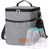 [아마존 핫딜] Lifewit Lunch Box for Adult 9L Insulated Large Lunch Bag Leakproof Thermal Bento Bag for Work, Grey